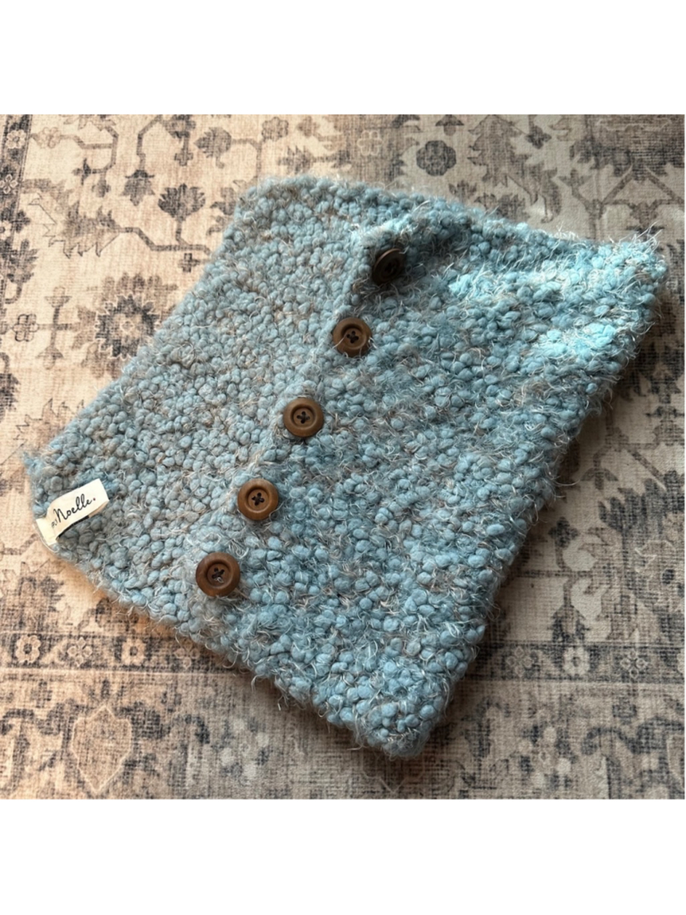 Women's Simply Noelle Blue Buttoned Neck Warmer Winter Summer